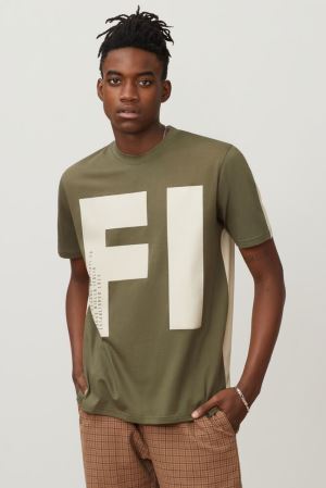 FILA Clark Tee Shirts Brown,Mens Clothing | CA.IWTYFM835